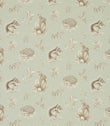 Squirrel & Hedgehog Fabric / Seaspray / Charcoal - Just Fabrics