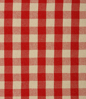 Aldsworth Check Glitz Fabric / Red