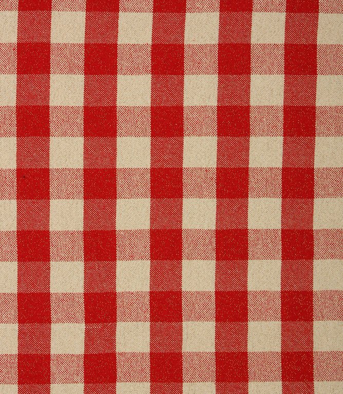 Aldsworth Check Glitz Fabric / Red - Just Fabrics