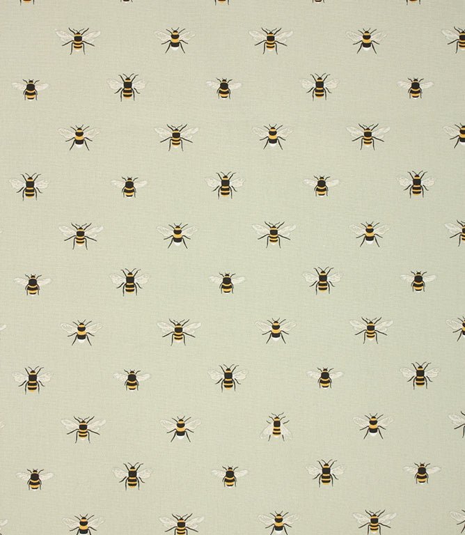 Bees Fabric / Pale Green - Just Fabrics