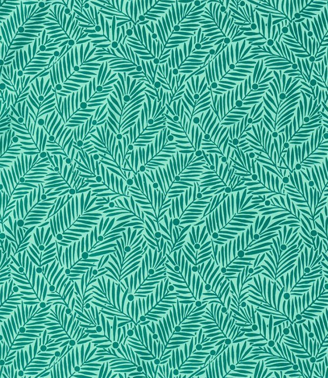 Yew & Aril Fabric / Teal - Just Fabrics