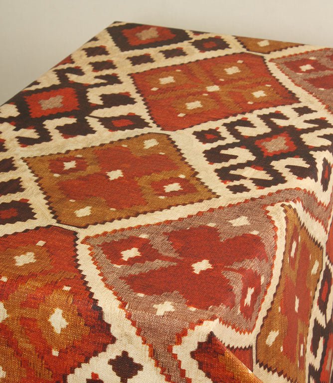 JF Kilim Acrylic Tablecloth Fabric / Rust - Just Fabrics