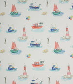 Seaside Sailboats Outdoor Fabric / Multi - Just Fabrics