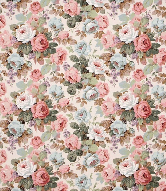 Chelsea Fabric / Ivory / Duck Egg - Just Fabrics