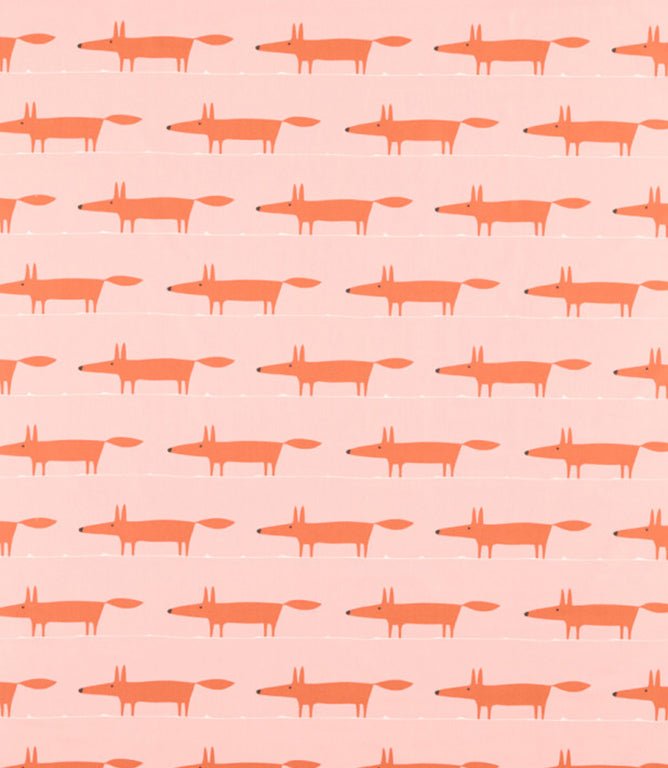 Midi Fox Fabric / Milkshake / Rose - Just Fabrics