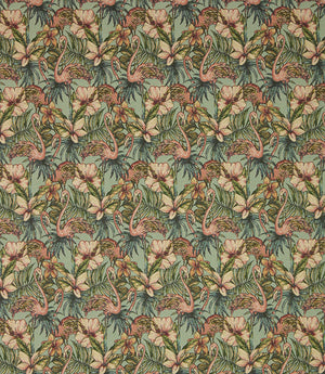 Flamingo Tapestry Fabric / Aqua