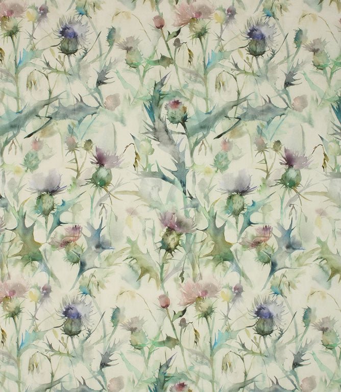 Cirsiun Fabric / Damson Cream - Just Fabrics