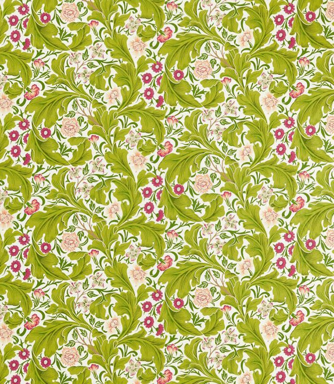 Leicester Fabric / Sour Green / Plum - Just Fabrics