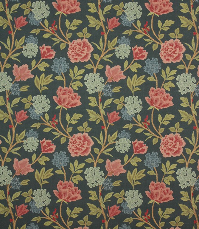 Mia Fabric / Navy - Just Fabrics