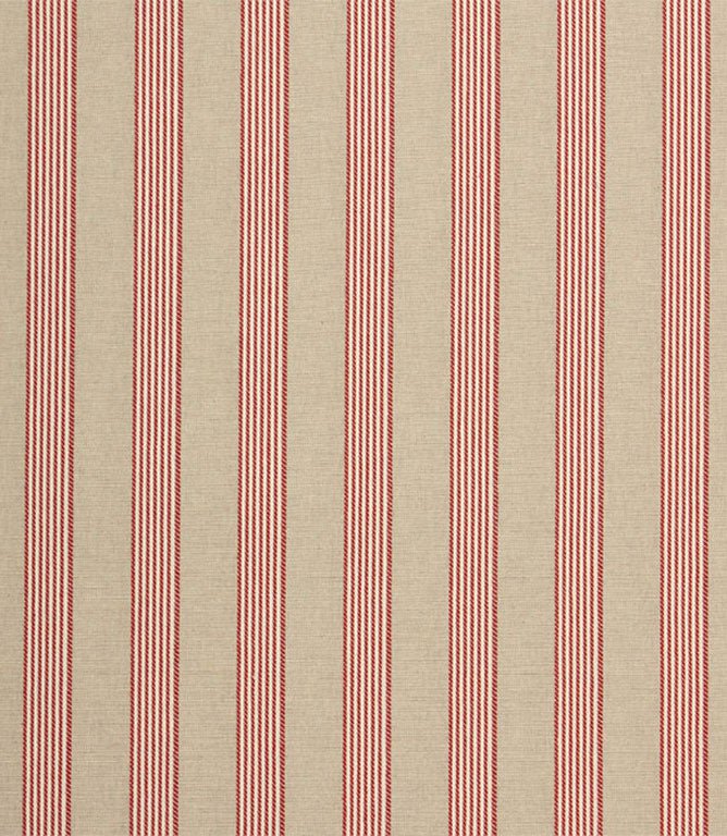 Ludlow Stripe Fabric / Red - Just Fabrics
