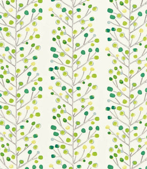Berry Tree Fabric / Emerald / Lime / Chalk
