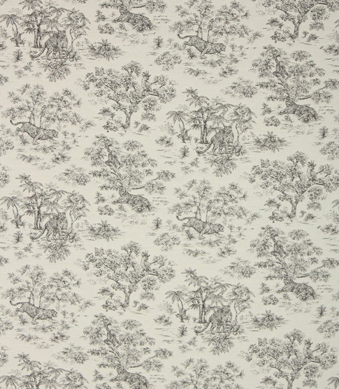 Indian Toile Fabric / Graphite - Just Fabrics