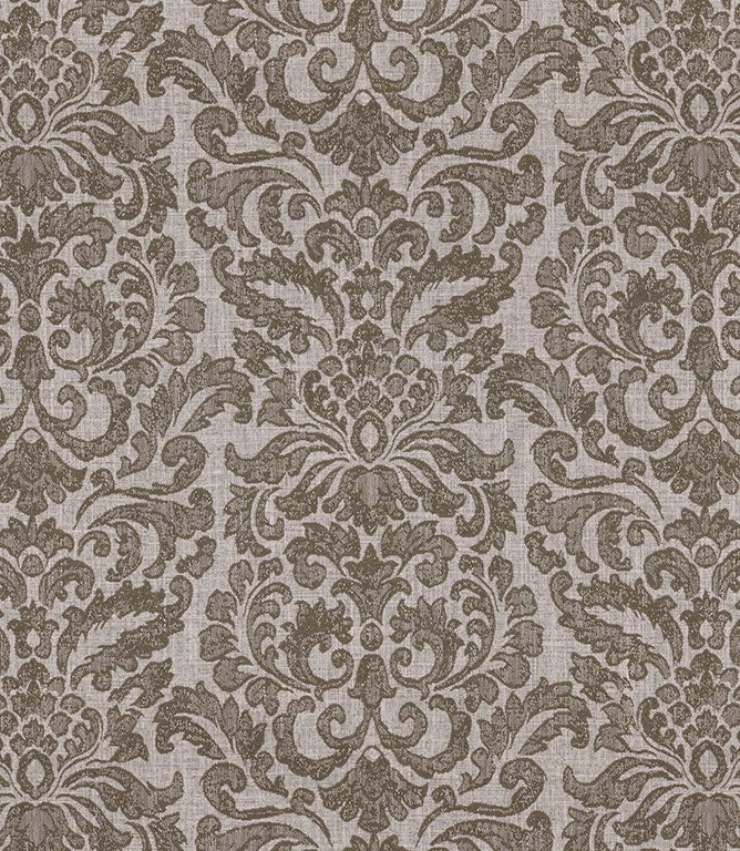 Hazel Damask Fabric / Taupe - Just Fabrics