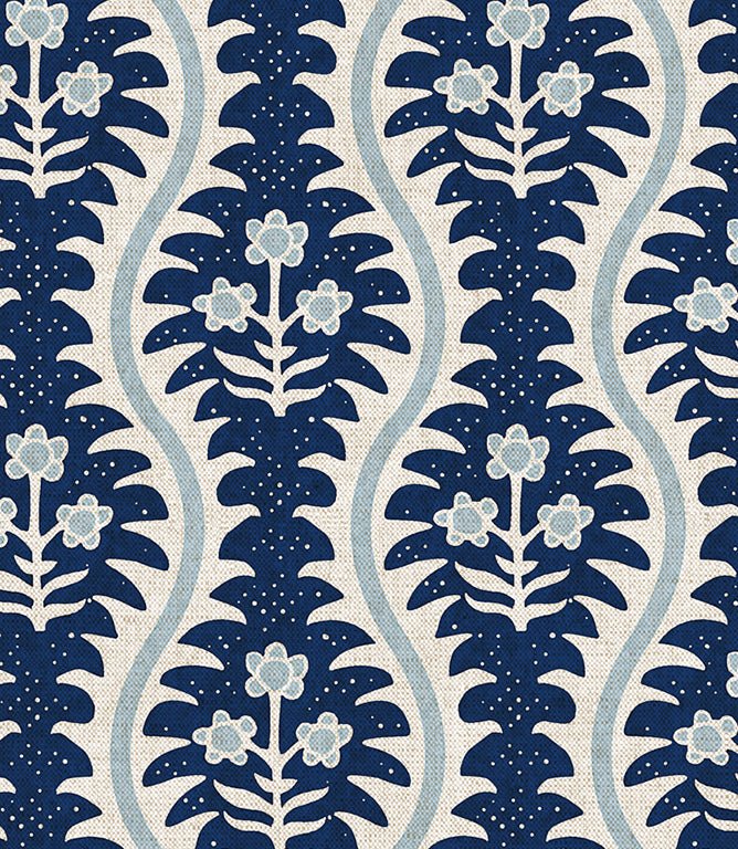 Elbury Vine Fabric / Indigo - Just Fabrics