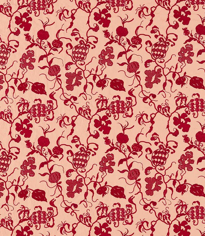 Mydsommer Pickings Fabric / Conch / Madder - Just Fabrics