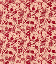 Mydsommer Pickings Fabric / Conch / Madder - Just Fabrics