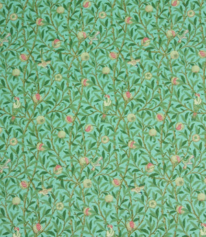 Birds and Pomegranate Outdoor Fabric / Duck Egg