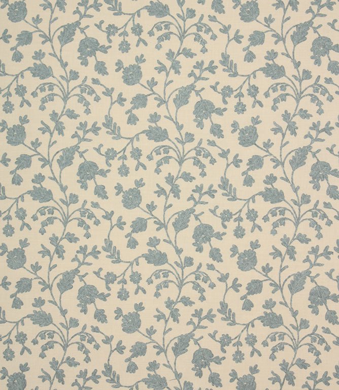 JF Crewel Fabric / Sky - Just Fabrics