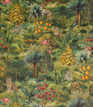 Rajah Velvet Fabric / Green