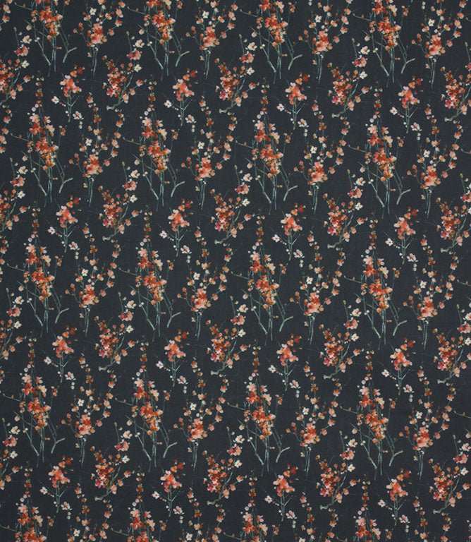 Seville Lomond Fabric / Peach / Navy - Just Fabrics