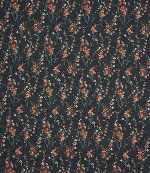Seville Lomond Fabric / Peach / Navy - Just Fabrics