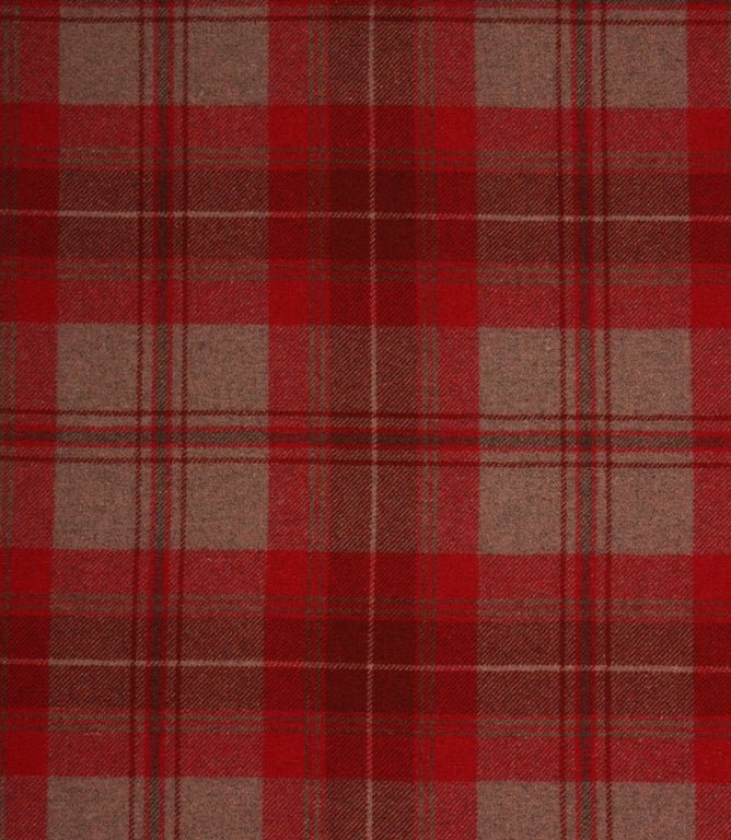 Lewis Wool Fabric / Cranberry - Just Fabrics