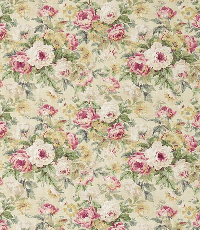 Amelia Rose Fabric / Crimson / Gold - Just Fabrics