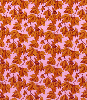 Dappled Leaf Fabric / Amber / Rose
