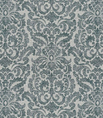 Hazel Damask Fabric / Teal - Just Fabrics