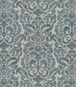 Hazel Damask Fabric / Teal