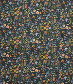 Prado De Flores Lomond Fabric / Papaya / Indigo - Just Fabrics