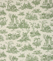 French Toile Fabric / Sap Green - Just Fabrics