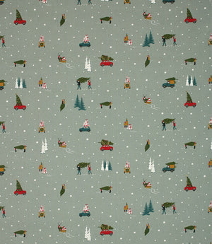 Home for Christmas Fabric / Grey