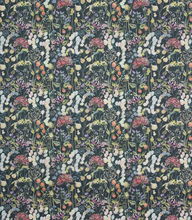 Hedgerow Lomond Fabric / Navy - Just Fabrics