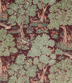 Woodland Retreat Velvet Fabric / Bordeaux - Just Fabrics