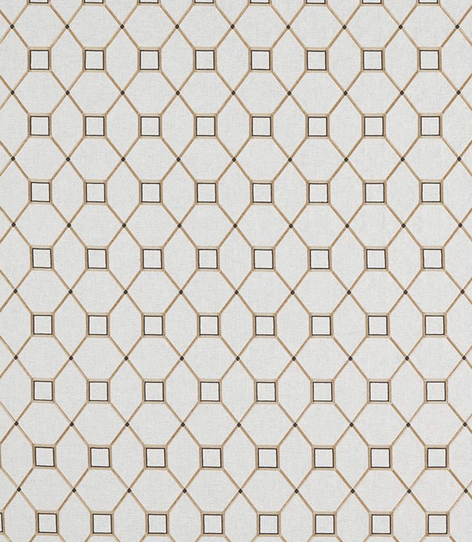 Baroque Trellis Fabric / Charcoal / Gold - Just Fabrics