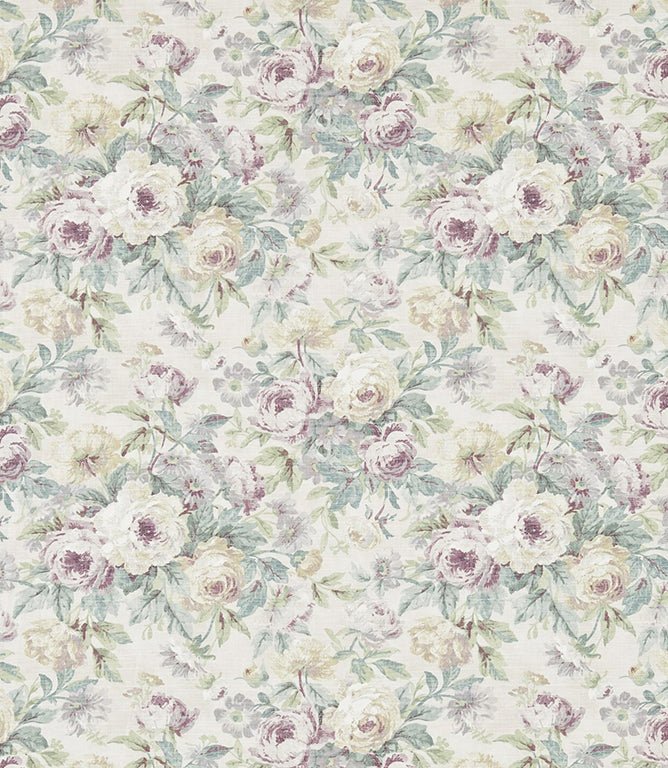Amelia Rose Fabric / Vanilla / Taupe - Just Fabrics