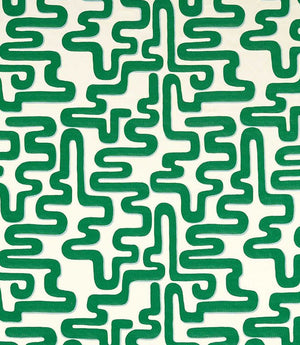 Meander Fabric / Emerald / Aquamarine