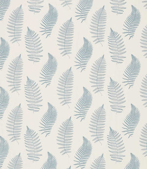 Fern Embroidery Fabric / Powder Blue