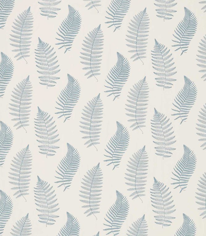 Fern Embroidery Fabric / Powder Blue - Just Fabrics