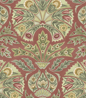 Arabesque FR Fabric / Dark Coral