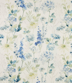 Wild Garden Cotton Fabric / Cornflower