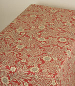 Saltram Floral Acrylic Fabric / Red - Just Fabrics