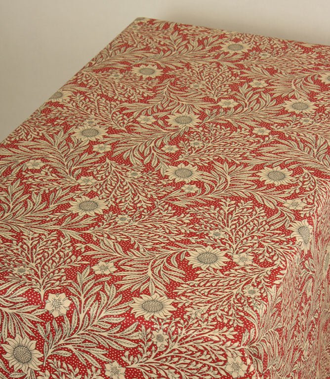 Saltram Floral Acrylic Fabric / Red - Just Fabrics
