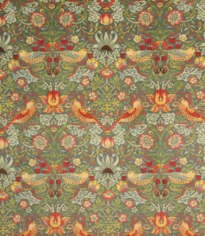 Strawberry Thief Velvet Fabric / Grey