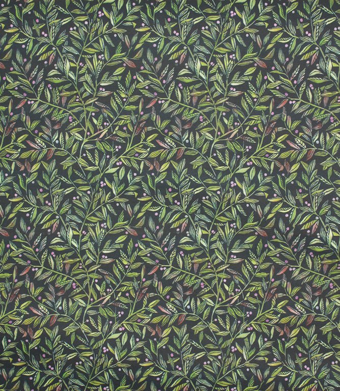 Torquay Lomond Fabric / Olive / Navy - Just Fabrics
