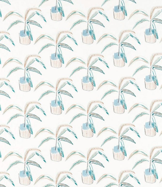 Crassula Fabric / Marine / Tangerine / Mint - Just Fabrics