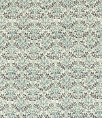 Bellflowers Fabric / Indigo / Seagreen - Just Fabrics