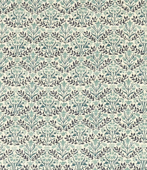Bellflowers Fabric / Indigo / Seagreen