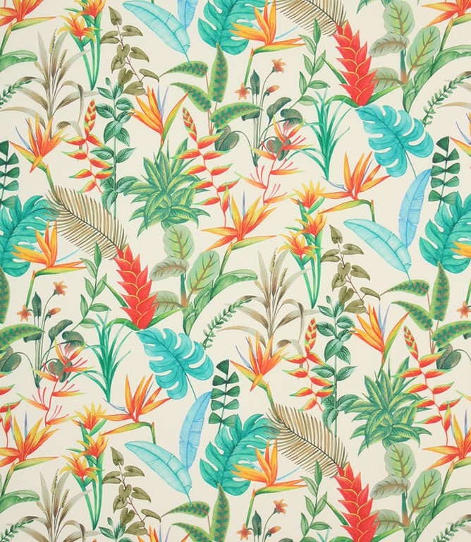 Heliconia Outdoor Fabric / White - Just Fabrics